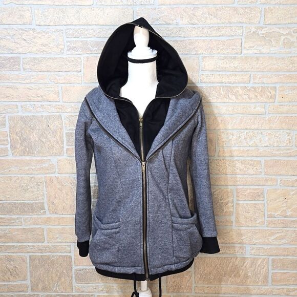 ZARA WOMAN DOUBLE LAYERED HOOD HOODIE - Picture 4 of 7